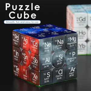 The Periodic Table Cube, Speed Cube, Puzzle Cube Toy, 3x3 Chemical Elements Cube, 3x3x3 Magic Puzzle Cube, Fun