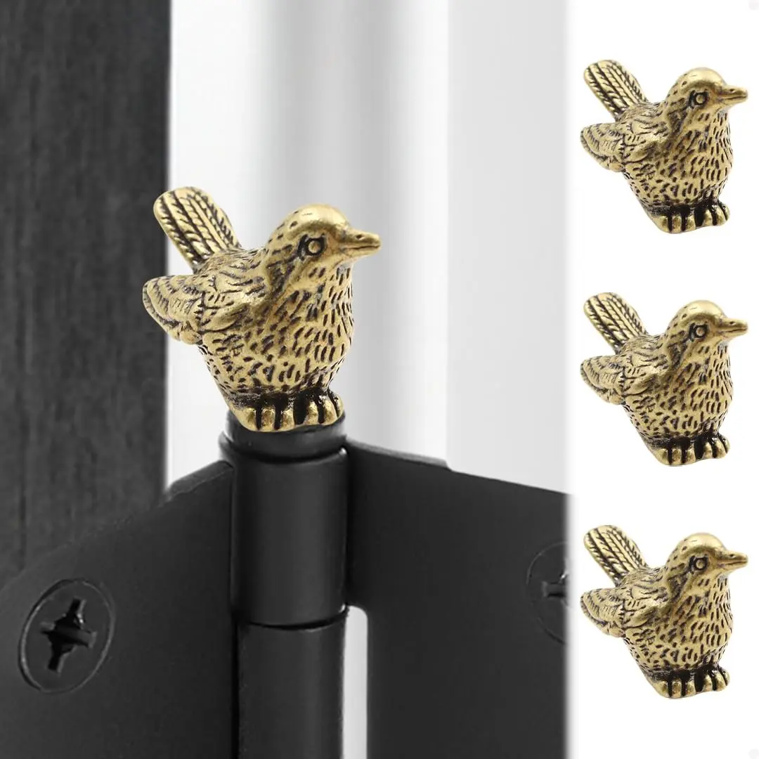 Hinge Heads Decorative Topper Set of 3 - Magnetic Hinge Head Toppers - Vintage Bird Door Hinge Head Home Decoration
