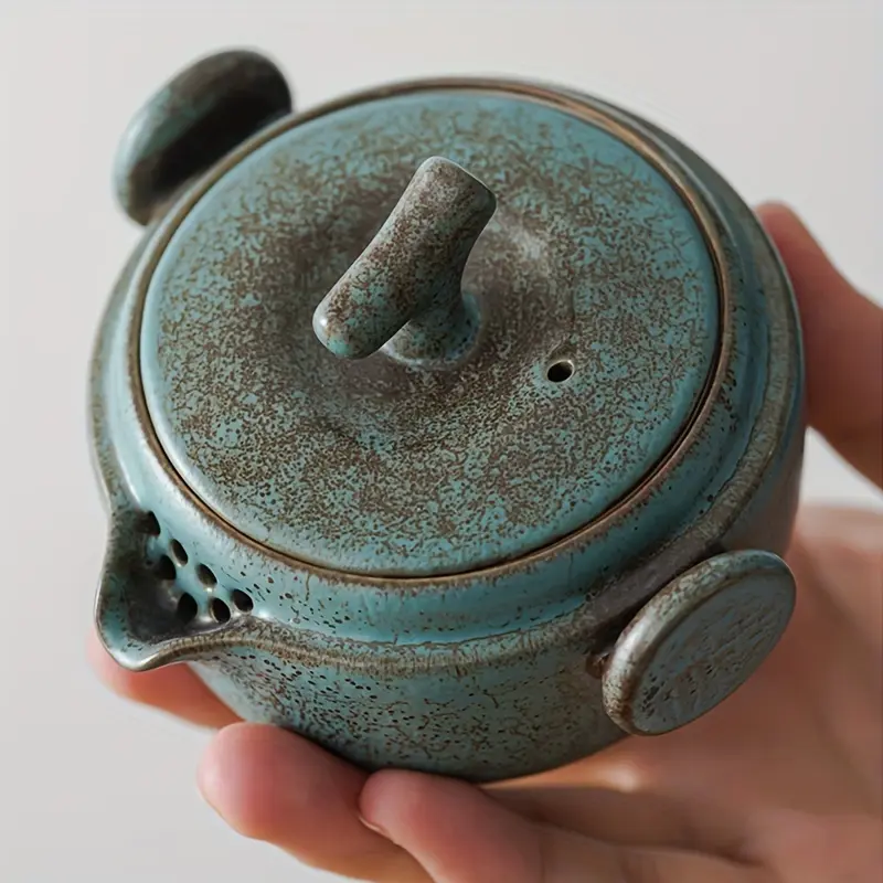 Portable Japanese Outdoor Tea Set for Travel, Includes Small Teapot and Two Ceramic Cups, Perfect for On-The-Go Tea Lovers, Portable Tea Kit
