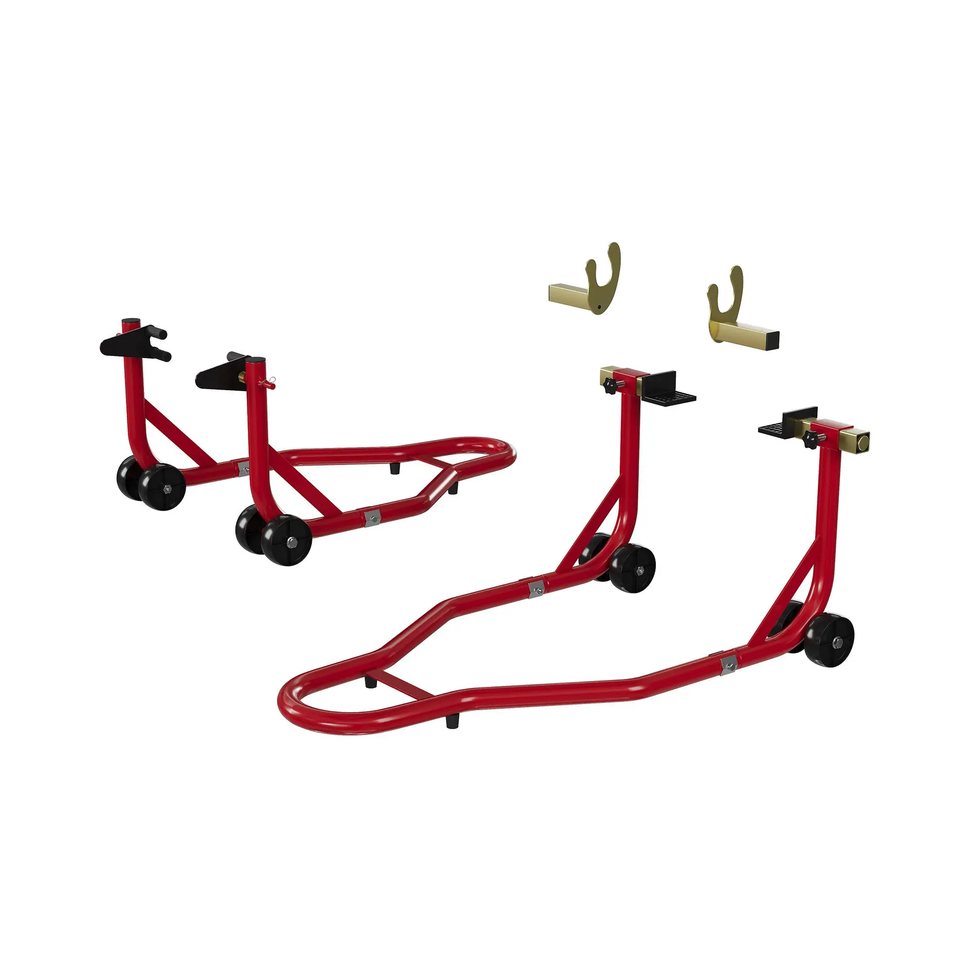 Heavy Duty Motorcycle Stand Lift for Rear Wheels – 450 lbs Capacity – Adjustable U+L Swingarm Spool – Maintenance Rack – Black or Red