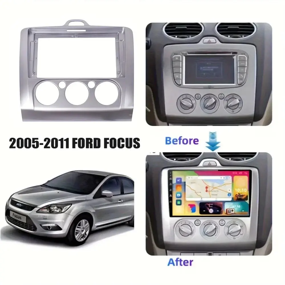 9inch Car Radio Fascia Fit for FORD FOCUS 2005-2011 MANUAL AC AUTO AC Dashboard kit Stereo auto radio Panel Display Control