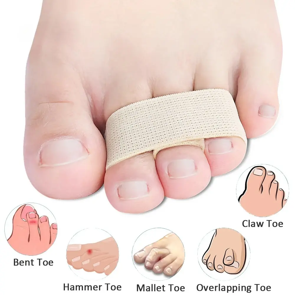 2Pcs Hammer Toe Straightener Toe Corrector Toe Splints Toe Correcting Bandages for Broken Bent Overlapping, Hammer and Mallet Toes Protector