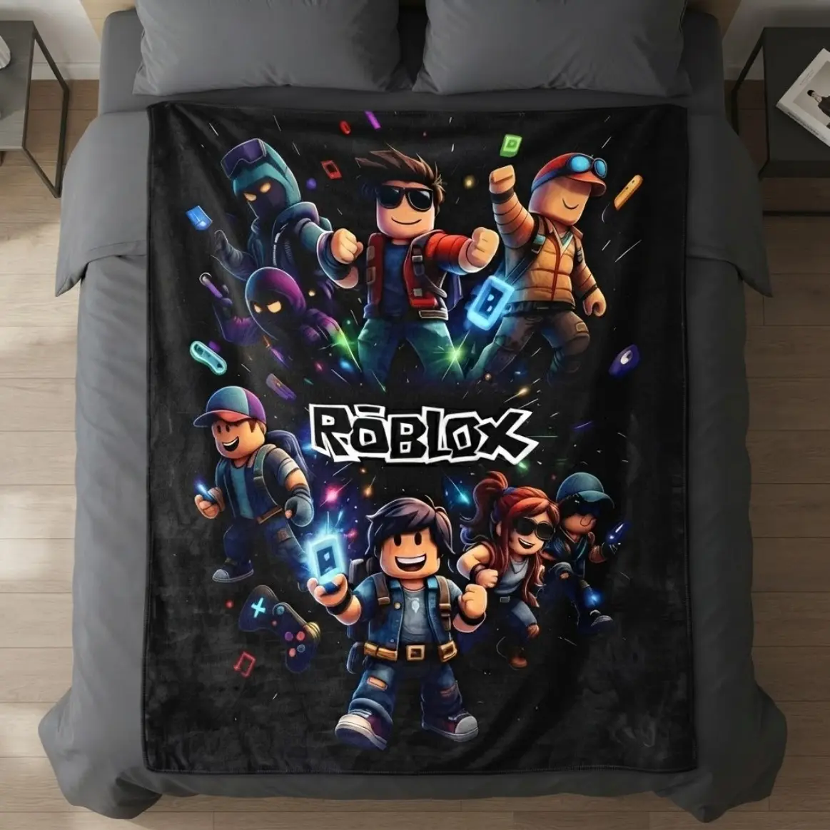 Block Game Inspired Soft Flannel Blanket For Adults And Kids, Pixel World Gaming Aesthetic Plush Throw Blanket, Ultra Soft Warm Fleece Blanket, Lightweight Air Conditioner Blanket For Bed Couch Sofa, Bedroom Living Room Dorm Decor, Travel Camping Office
