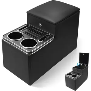 Center Console Between Seats for Minivans, Featuring Cup Holders,  Compartment, and Card Slot Center Console for , Minivans, and SUVs Front Seat Bench Center with Locking (Regular)