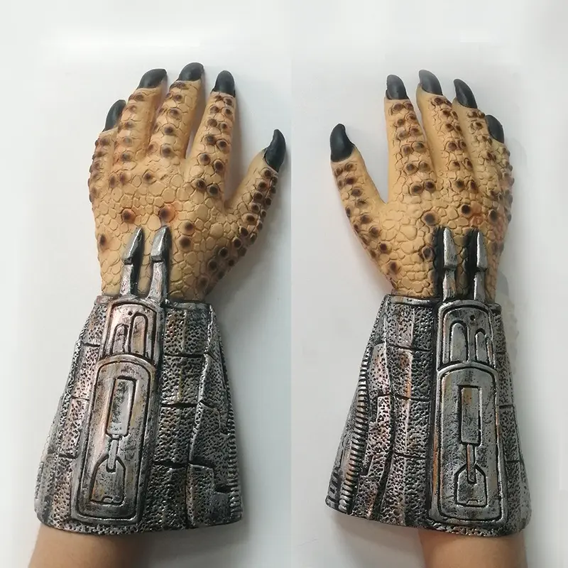 Alien Hunter Latex Mask and Gloves Set Halloween Cosplay Costume Prop