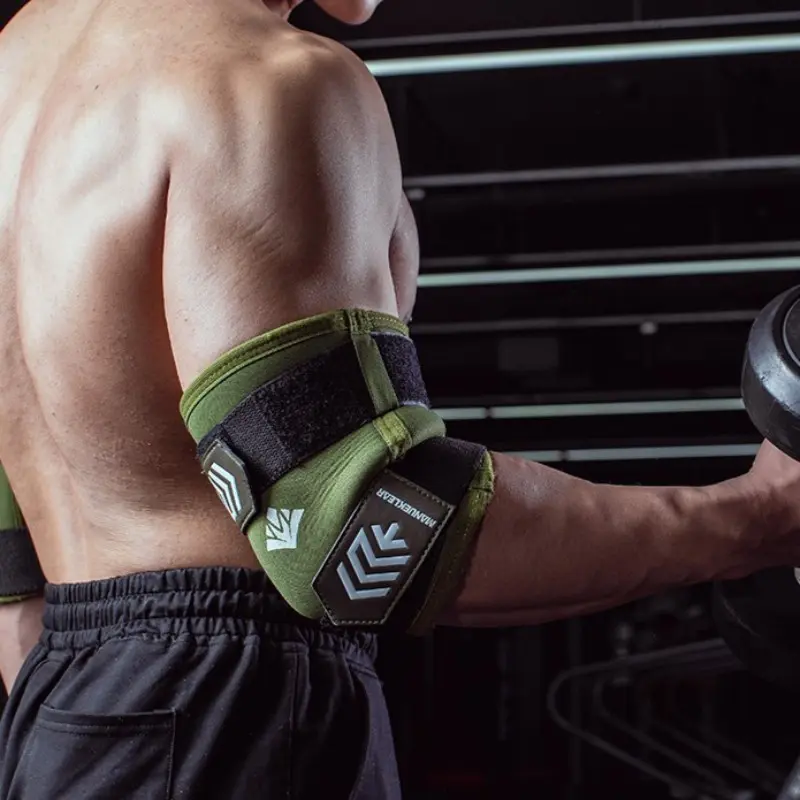 Adjustable Tension Fitness Elbow Guard, Textured Support Ribs, Shock Buffering Fabric, Ideal for Weight Lifting, Strength Training, Gym Exercises