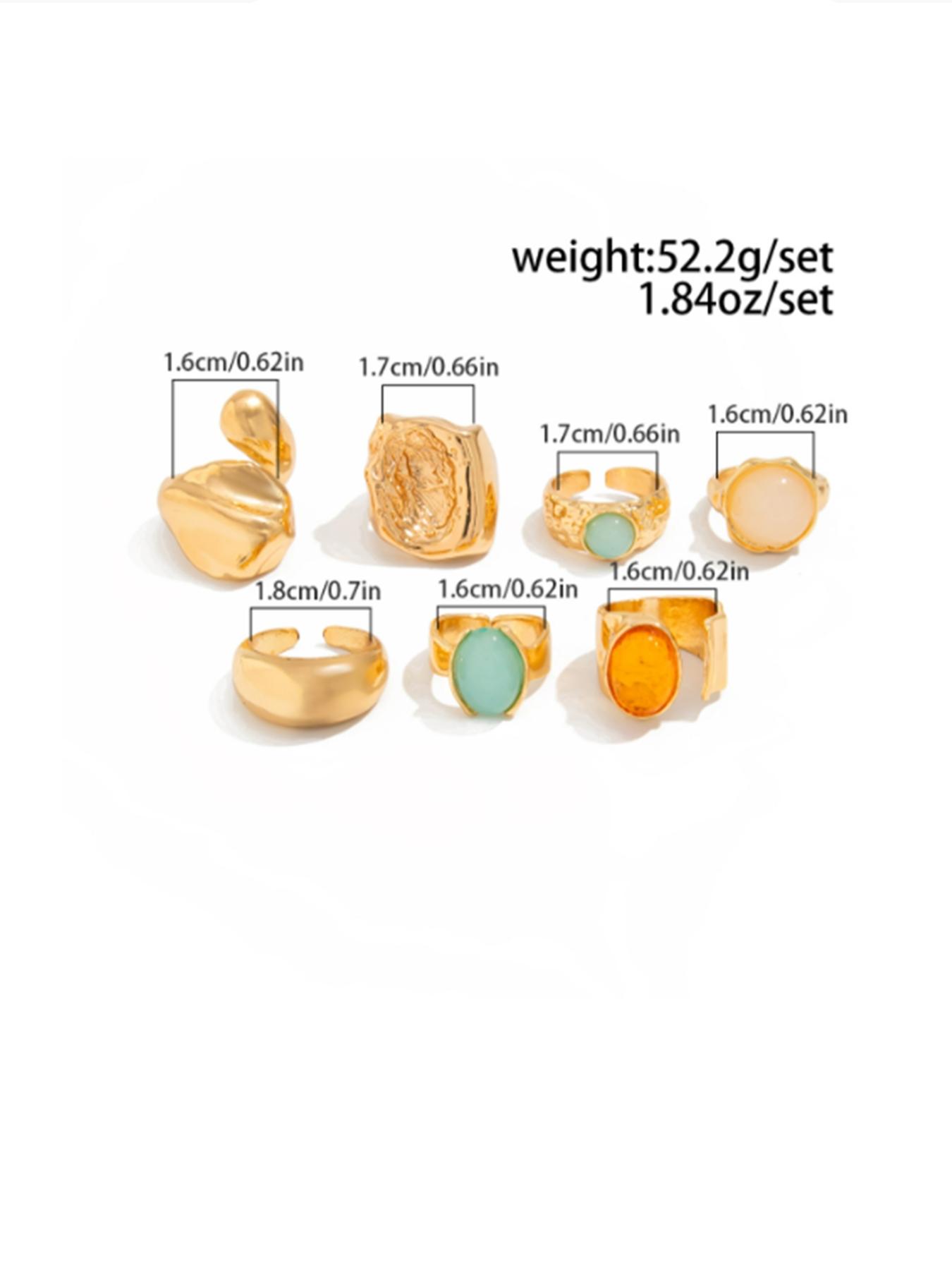 Women's Vintage European Style Alloy, Wide Irregular Design Jewelry for Daily Wear & Party Decoration Statement Multi Ring