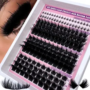300D+200D+160D/160D+100D+60D Spikes Lash Cluster Eyelash Extensions, Fluffy Lash Clusters, Bottom Lash Clusters 180pcs/260pcs Spiky Lashes 10-18mm Eyelash Extension D/DD Curly Lash Extension Spiky Cluster Lashes Mink Lash Extension, Fluffy False Eyelashes
