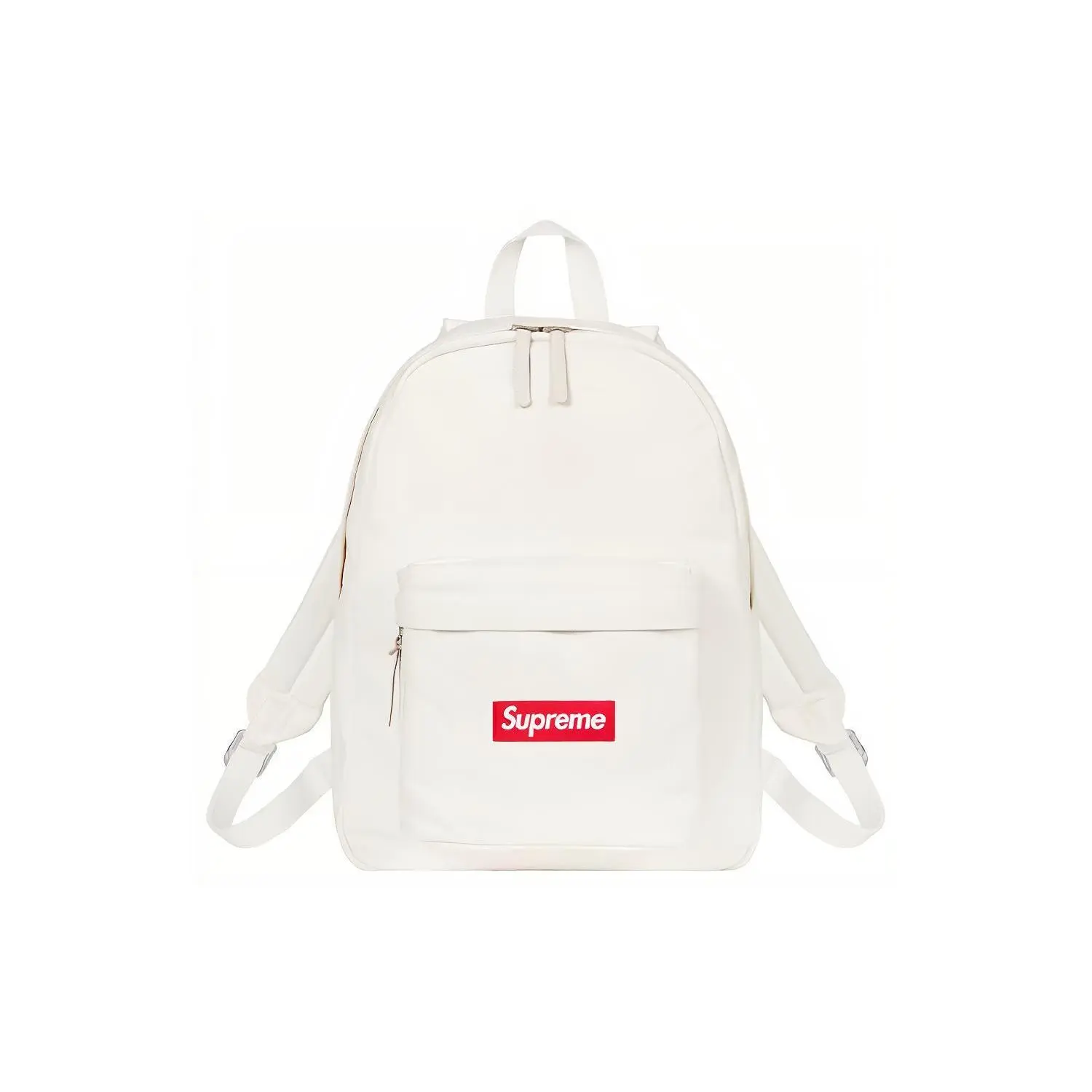Supreme FW21 Classic Logo Canvas Backpack – Unisex Minimalist Design in White and Black