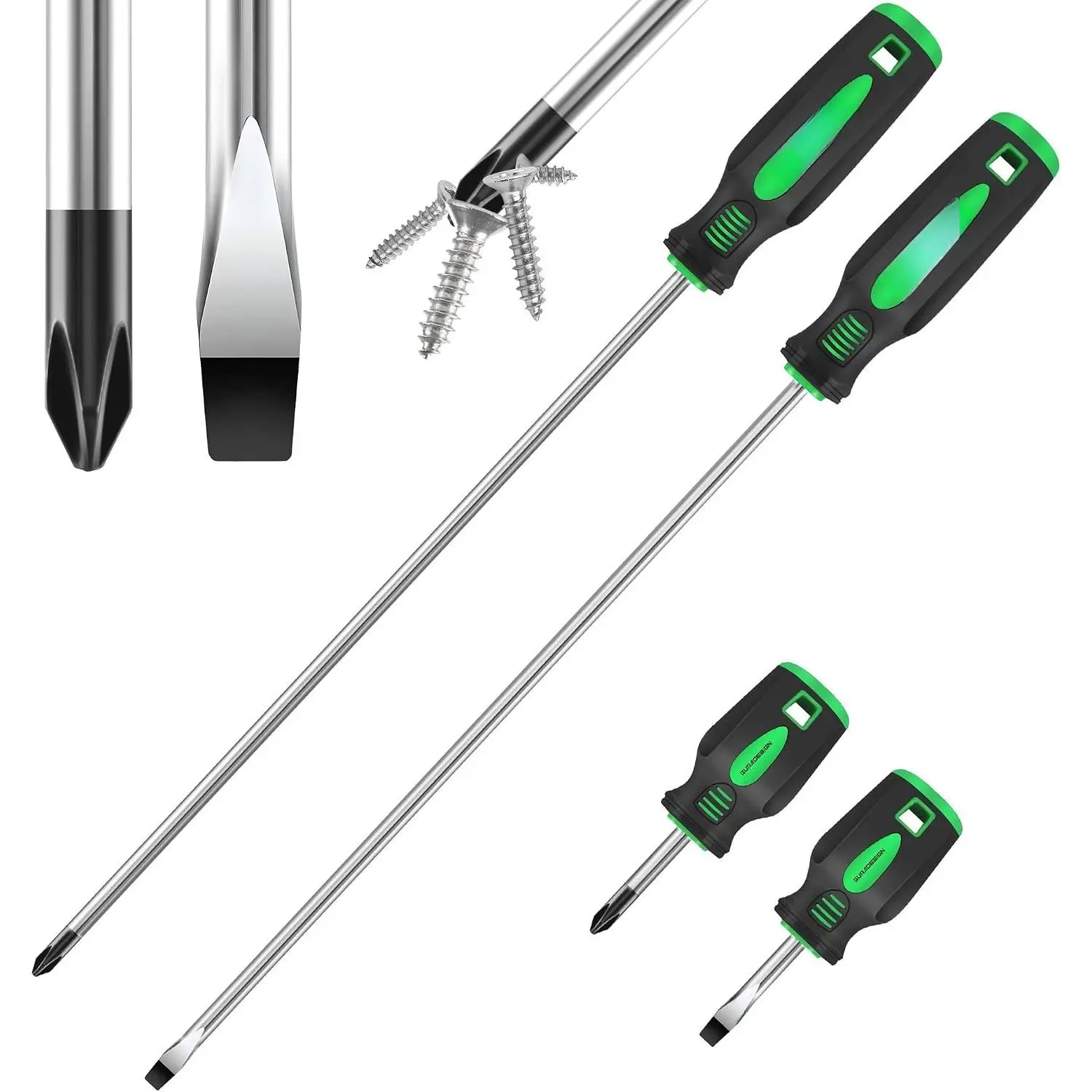 4- 12" Long  Set Slotted and Phillips, Long & Short   Set