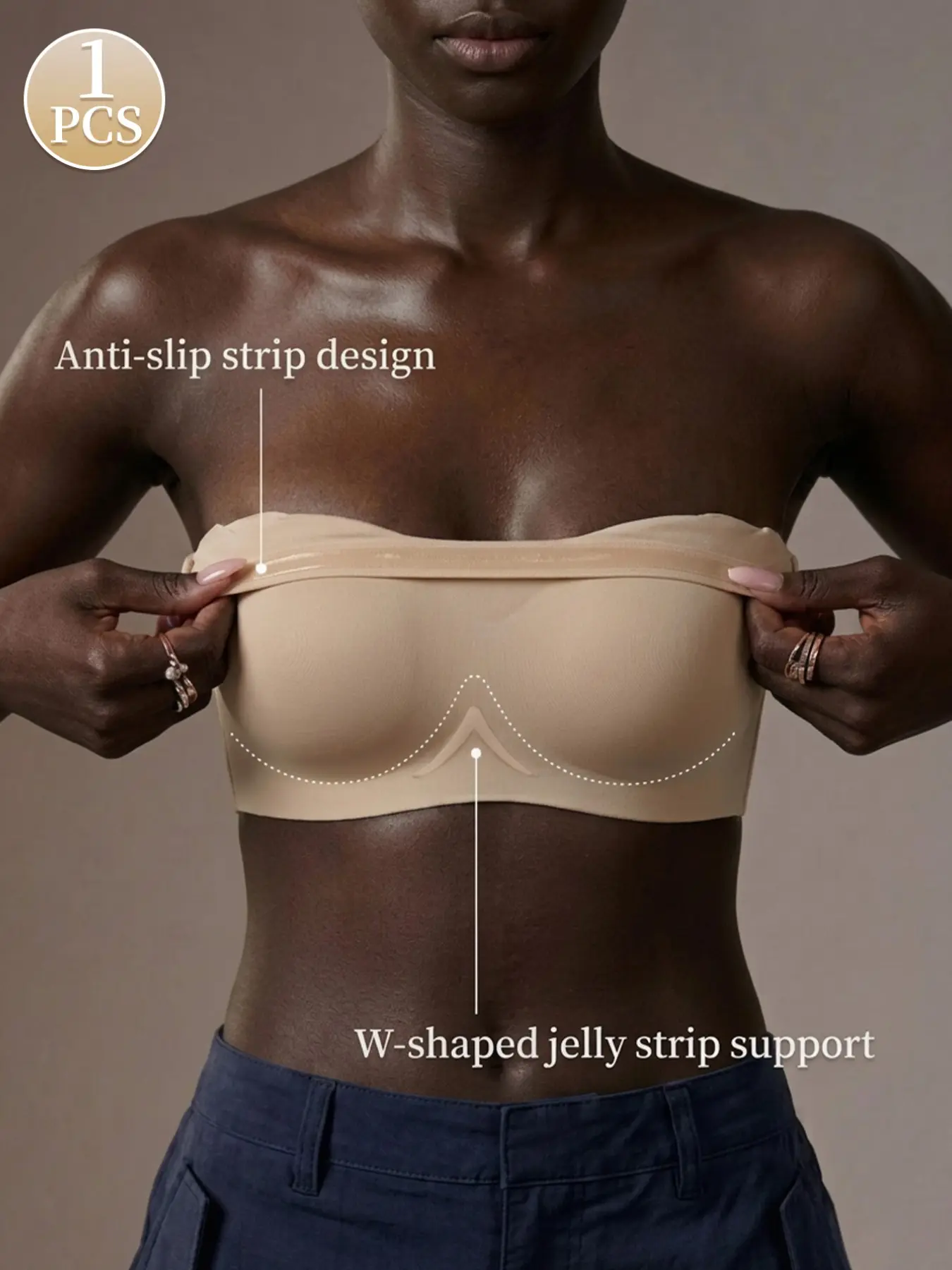 1/2/3PCS Jelly Gel Bra for Women, Jelly Feel Bralette, Seamless Full Coverage Push-Up Bra, No Strap Design, Max Support, Casual Style, All Seasons Wear