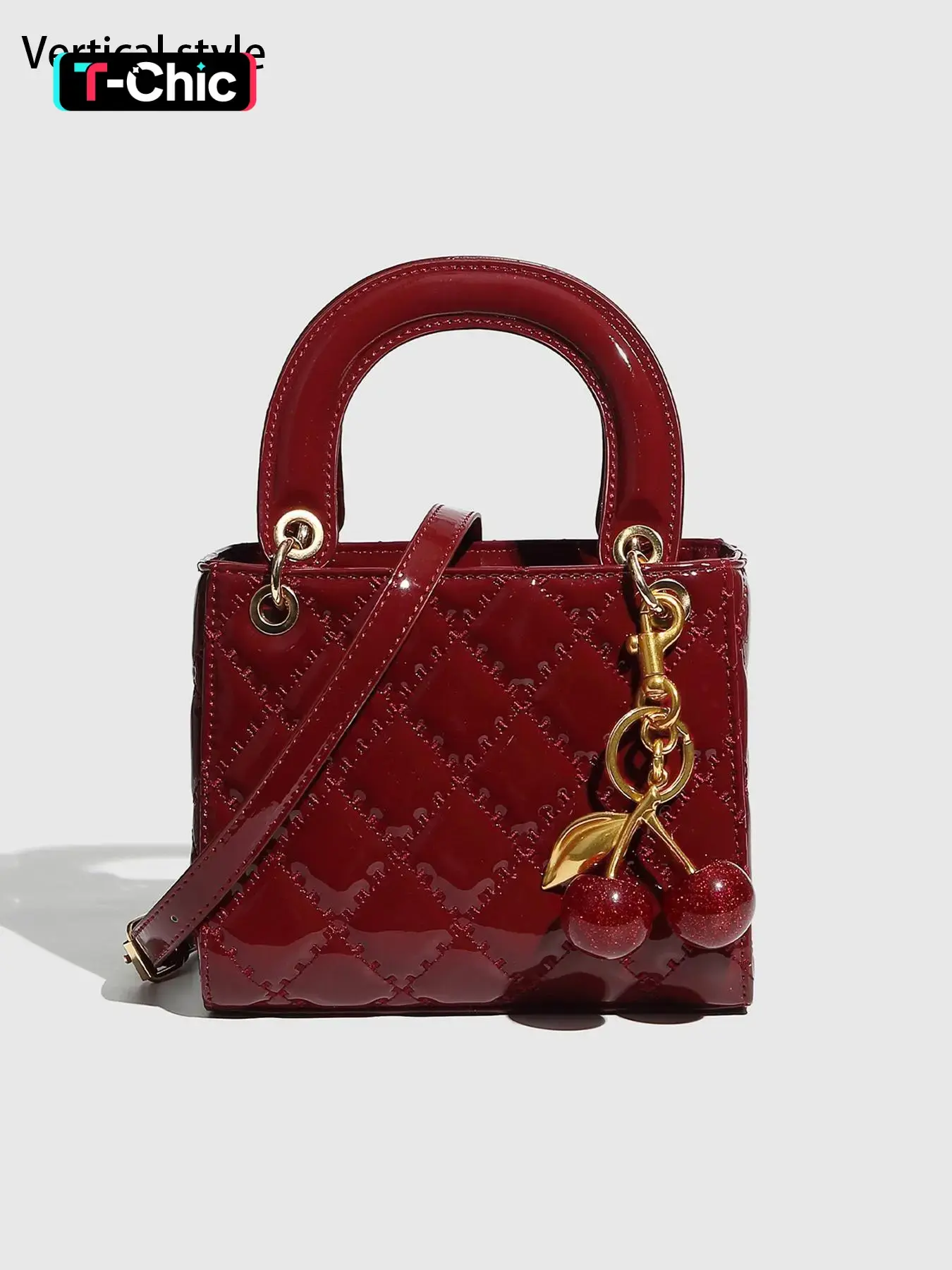 PU Leather Crossbody Shoulder Bag, Wine Casual Handbag, Geometric Pattern, Vertical and Long Styles, Fashionable Clutch, Casual Everyday Bag, Chic Bag