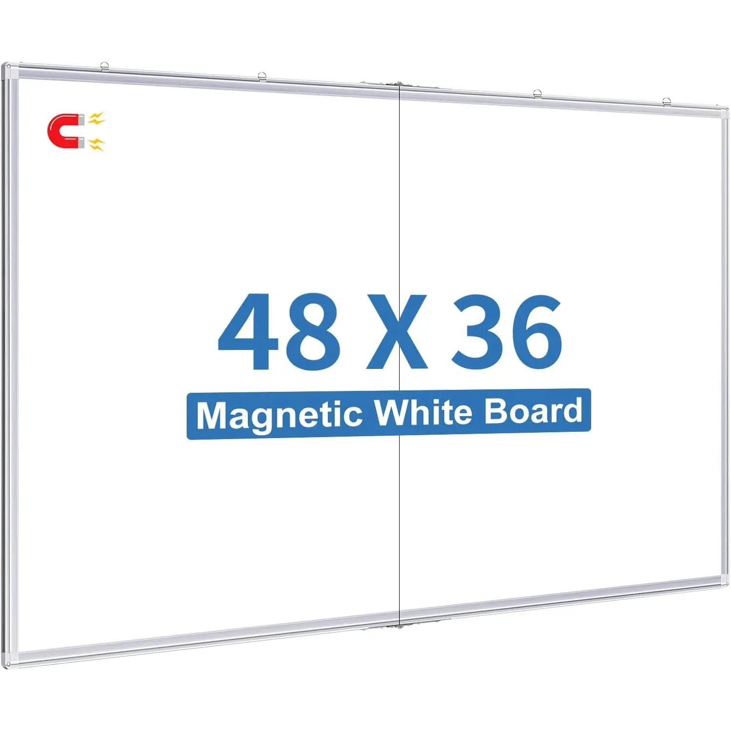 Magnetic Dry Erase Whiteboard - 48x36in Large Wall Mount Hanging Board, Foldable Aluminum Frame for Home Office Classroom