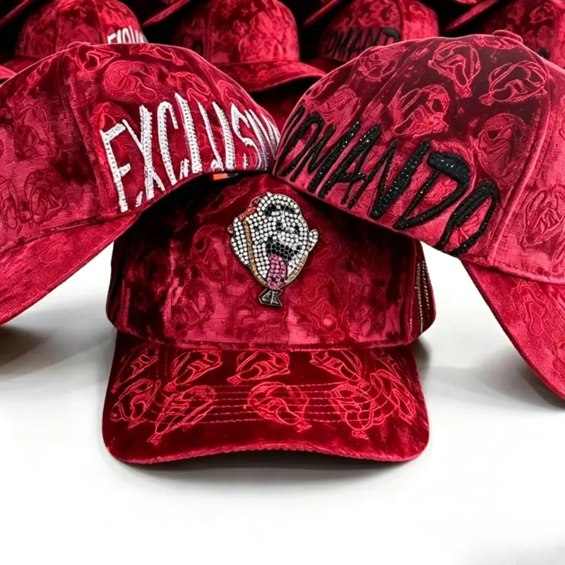 Limited Edition Crushed Velvet Baseball Cap - Bold Rhinestone-Embellished Lettering, Cartoon Ghost Character Patch, Adjustable Snapback, All Seasons Streetwear for Youth Unisex Halloween Party Fashion Hat