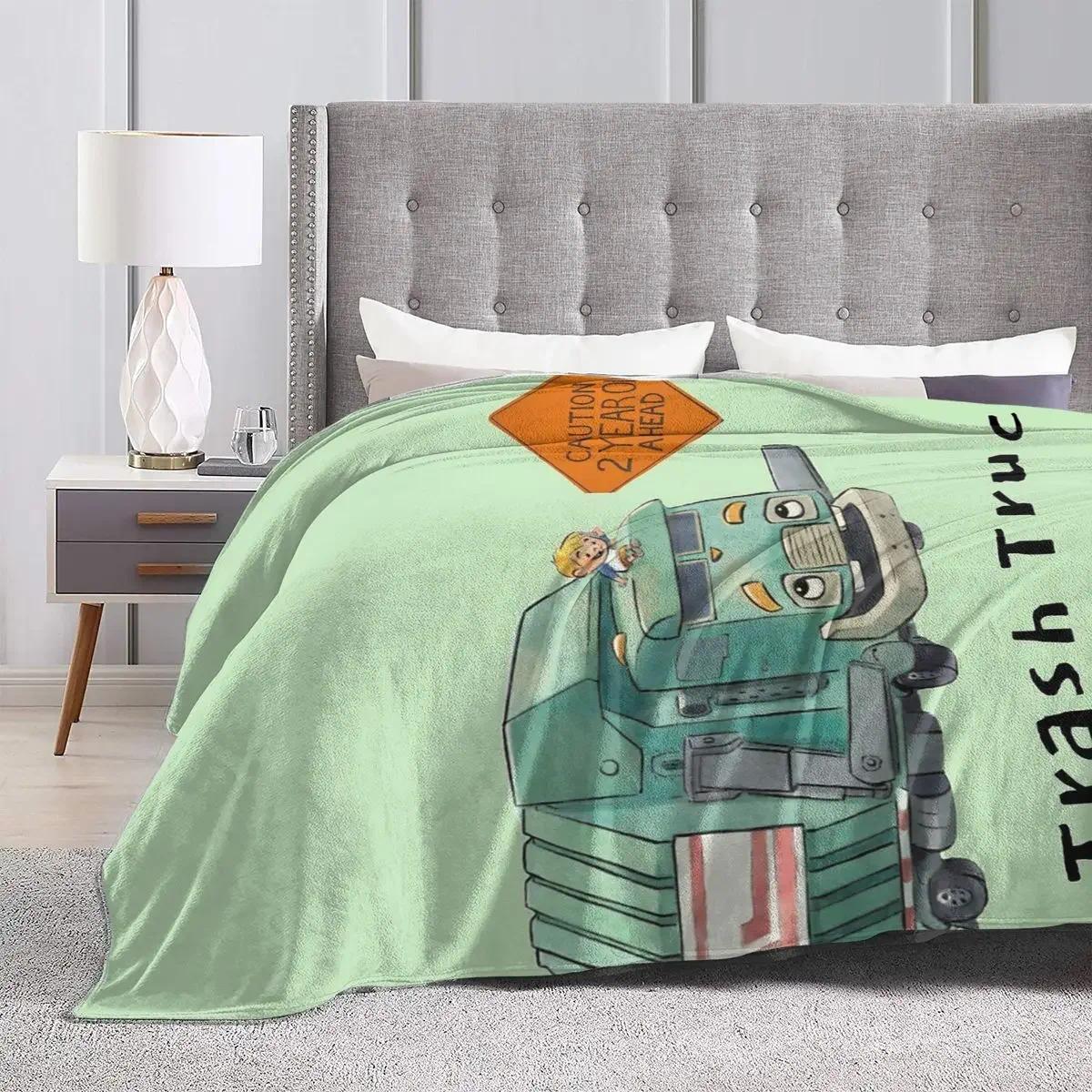 Flannel Throw Blanket Trash Truck Cartoon Netflix Blankets Super Soft Flannel Blanket, an Ideal Gift For Children and Enthusiasts on Special Occasions. Perfect For Use at Home, Office, Outdoors and Parties.
