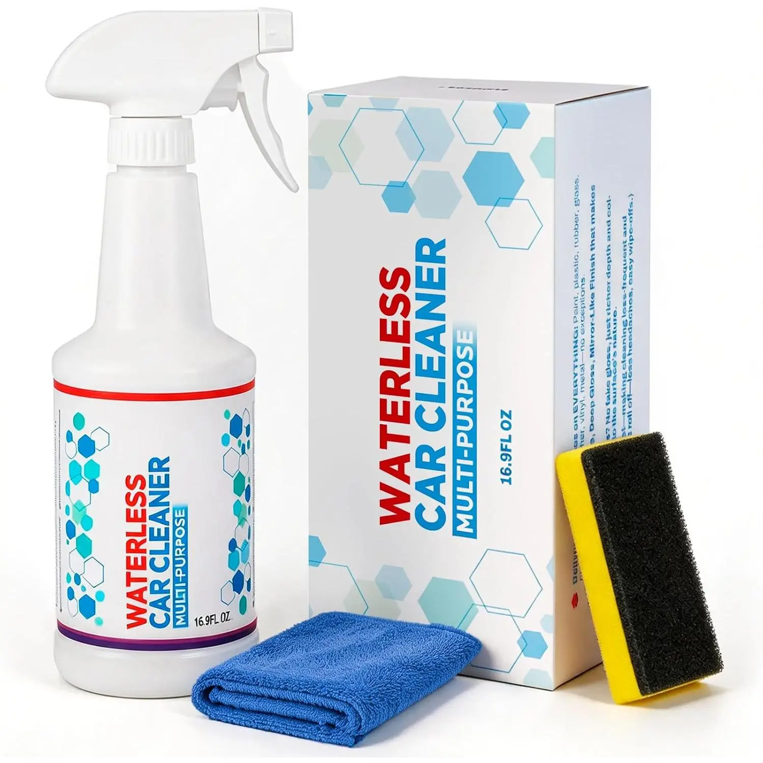 Waterless  Wash : Rinseless  Wash  & Wipe Detailer, Cleaning  for  Glass Wheels Trim - Quick Waterless Wash Removes Dirt and Enhances Shine (16.9 Fl Oz)