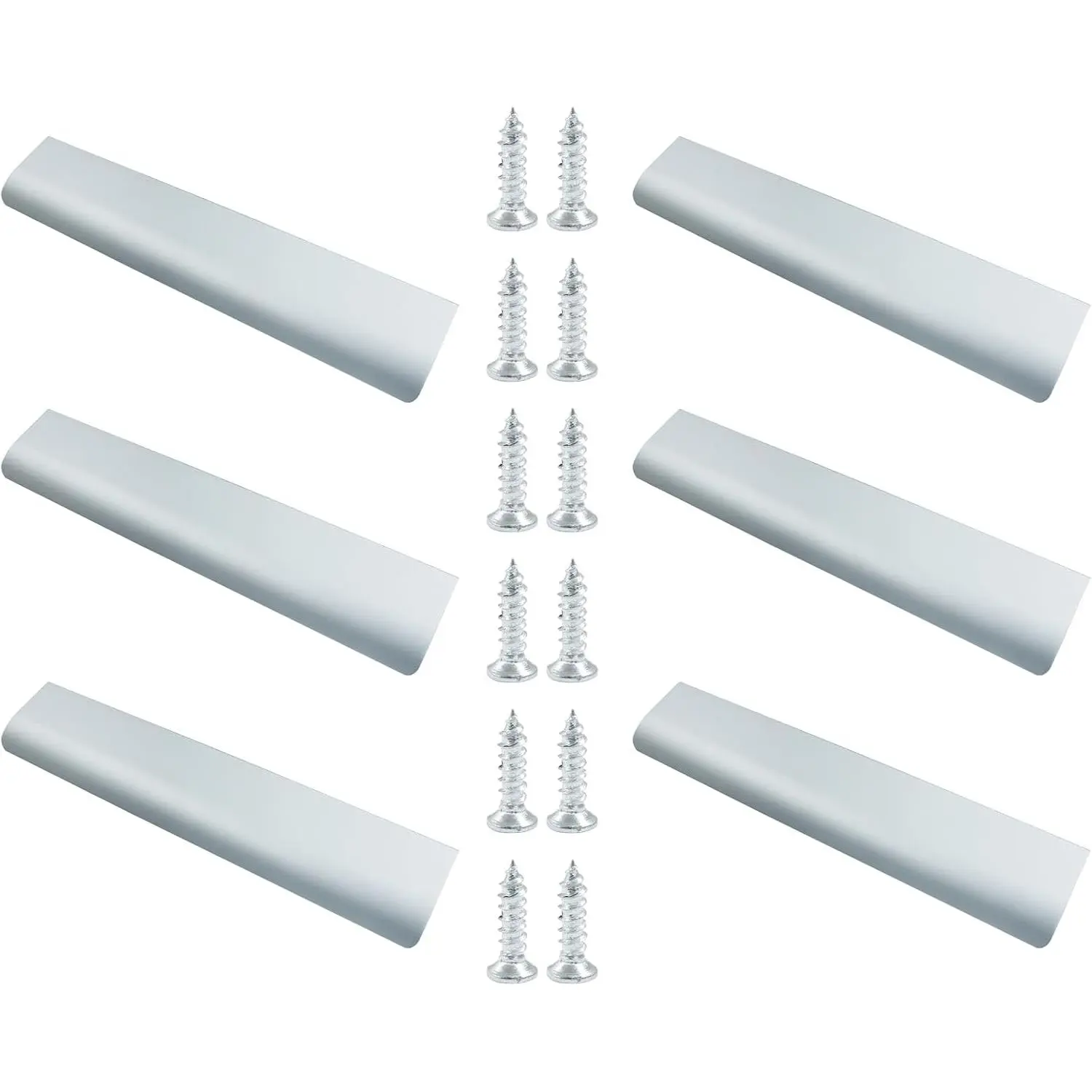 6 count 200mm/7.87 Inch Mount Finger  Pull, Furniture Drawer Handles,  Concealed Handle for  Kitchen Door Drawer Cabinet with Screws ()