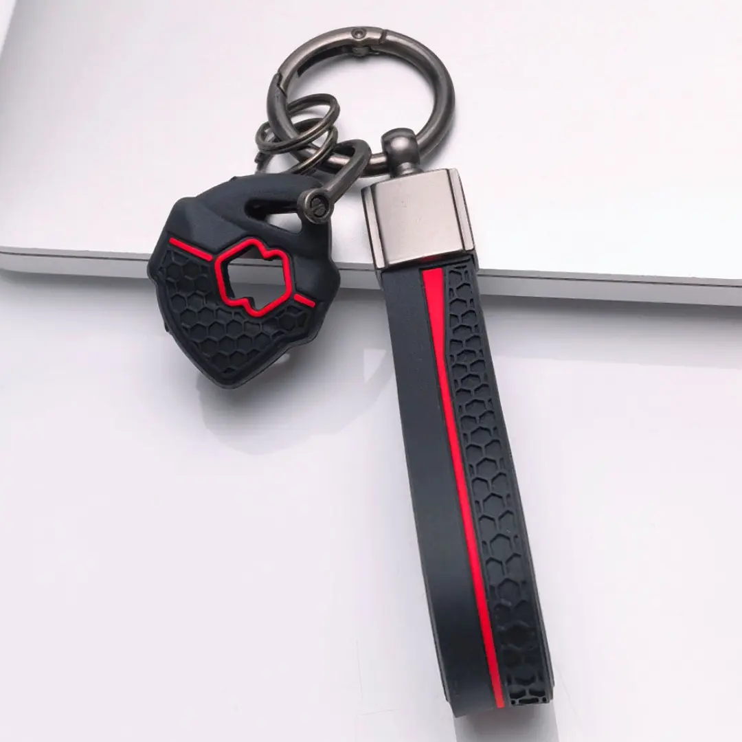 Universal Silicone Motorcycle Key Cover with keyring for Suzuki GSX-R600 GSX-R750 GSX-R1000 Hayabusa SV650 V-Strom. Shockproof protective key fob case for Suzuki motorbike accessories.