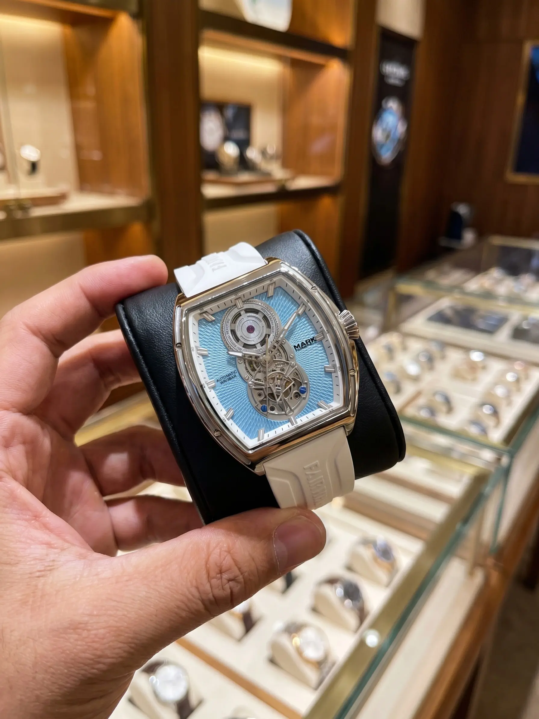 Mark Fairwhale Men's Automatic Mechanical Watch, Fashionable Bucket Shape, Waterproof Night Glow, High-End Style, Fw-6029, Analog Mechanical Watches
