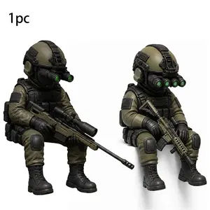 Tactical Mini Soldier Figurine,Tactical Sniper Mini Figurine,Armed Special Forces Statue,Realistic Military Soldier Decorate,Tactical Army Soldier Collectible for Military Veterans Men