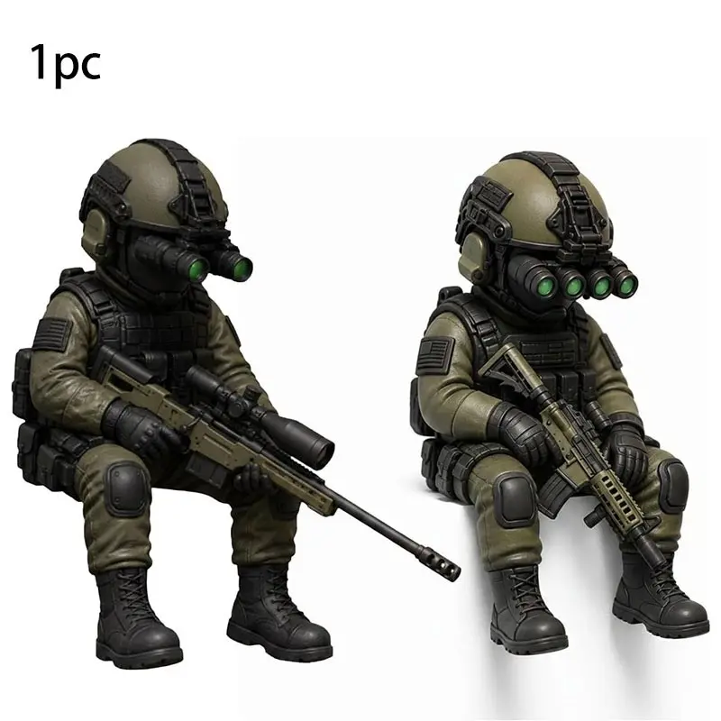 Tactical Mini Soldier Figurine,Tactical Sniper Mini Figurine,Armed Special Forces Statue,Realistic Military Soldier Decorate,Tactical Army Soldier Collectible for Military Veterans Men,Resin Figure,Figurines for Collectors,Figurine Collectibles