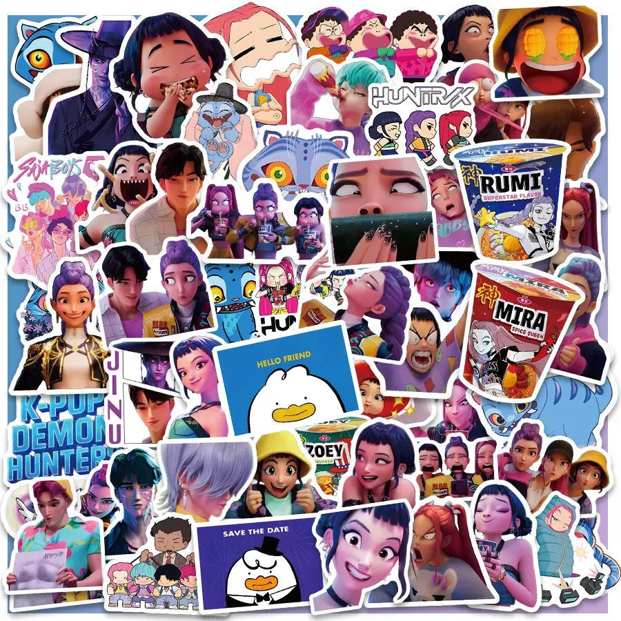 60 Movie Stickers for Kids, Kpop Party Gift, Vinyl Waterproof Cool Movie Stickers, Stick on Water Bottles, Laptops, Phones