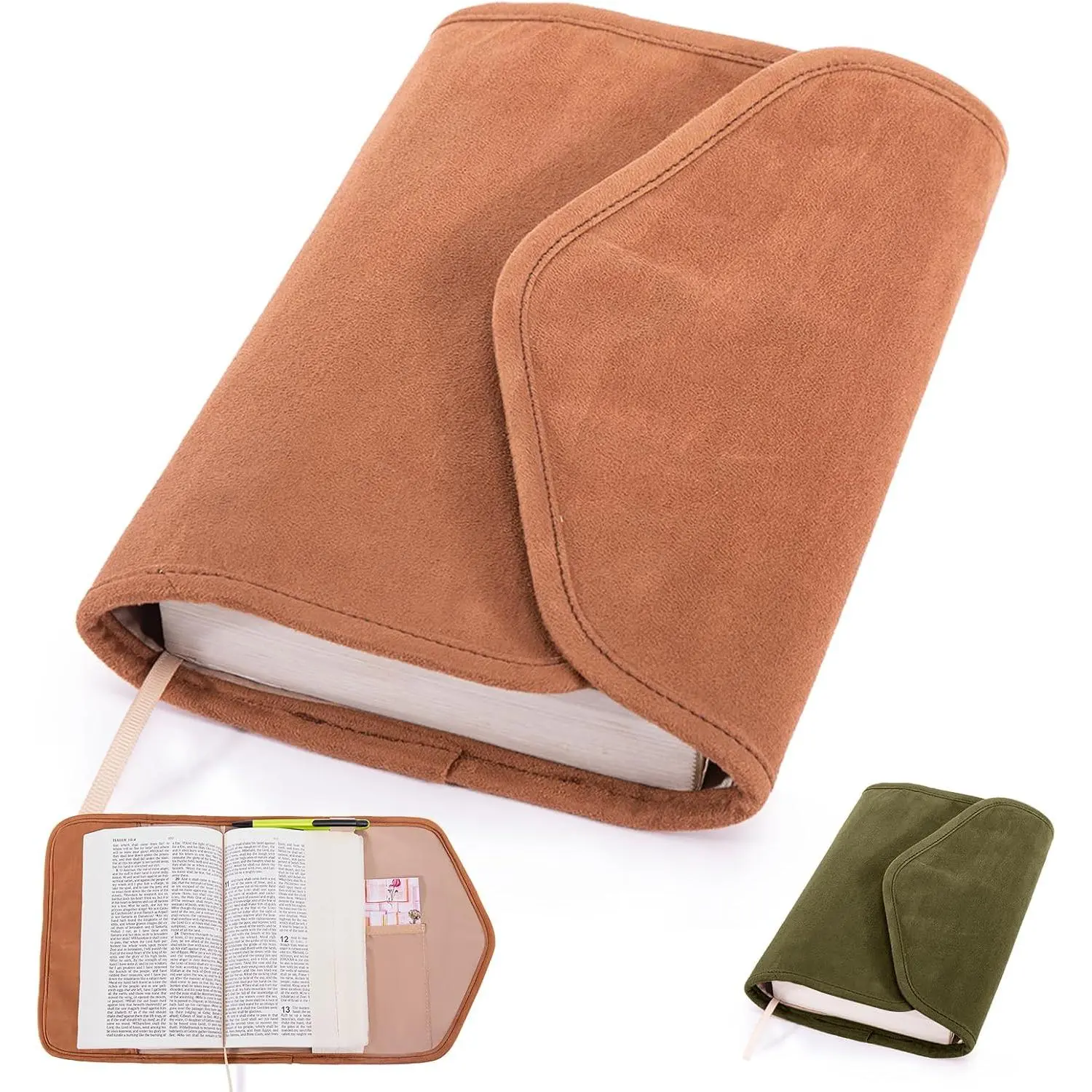 Adjustable Book Cover with   Closure – Soft Protective Book Sleeve for Paperback & Hardcover, Fits 8" x 6" x 1.5" Books,  & Flexible Book Protector