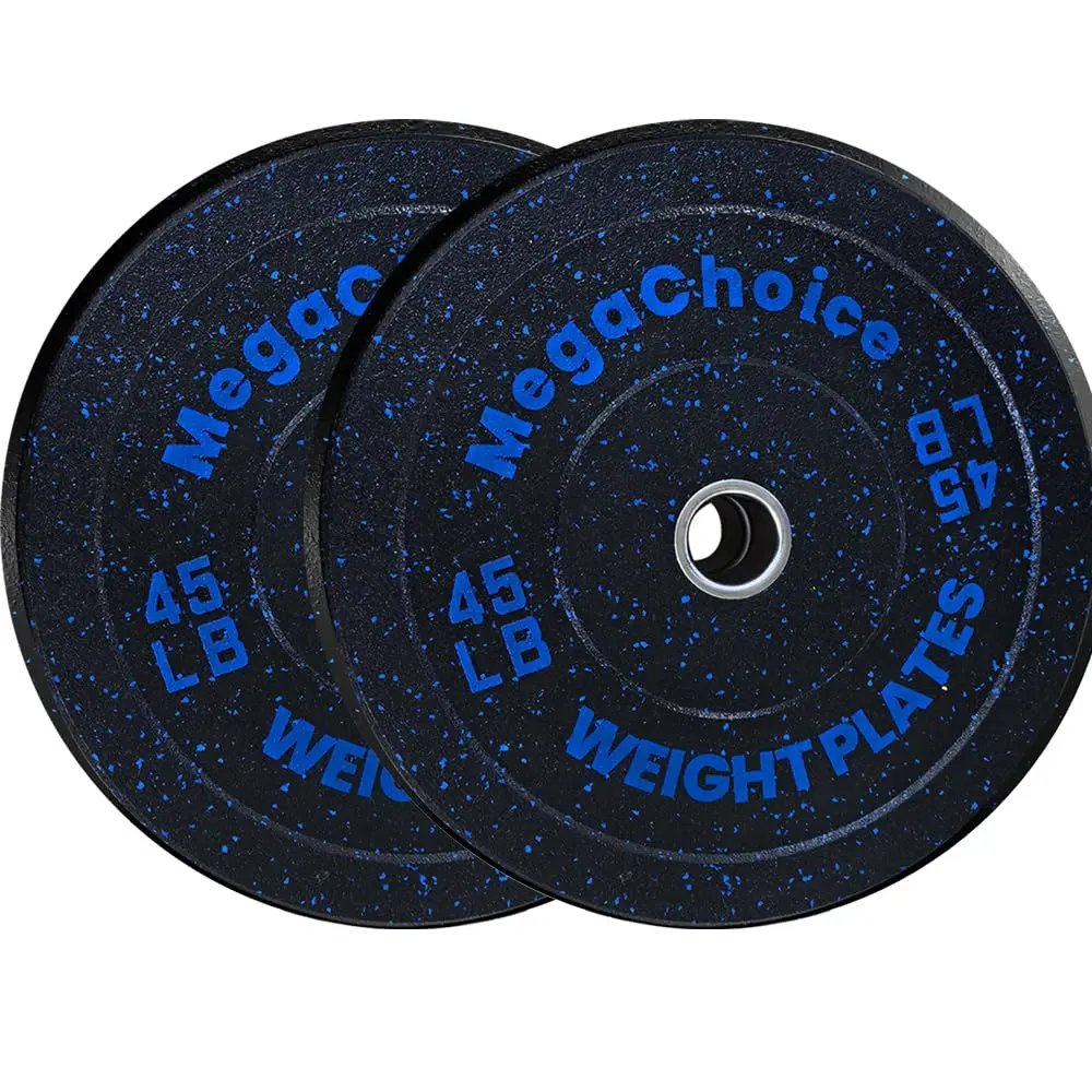 GARVEE Bumper Weight Plates 2 Inch Barbell Bumper Plates Pairs Set 10-45 Lbs Rubber Bumper Plates Set Of 2 for Home Gym, Colored Weights Rubber Strength Training Plate for Weight Lifting