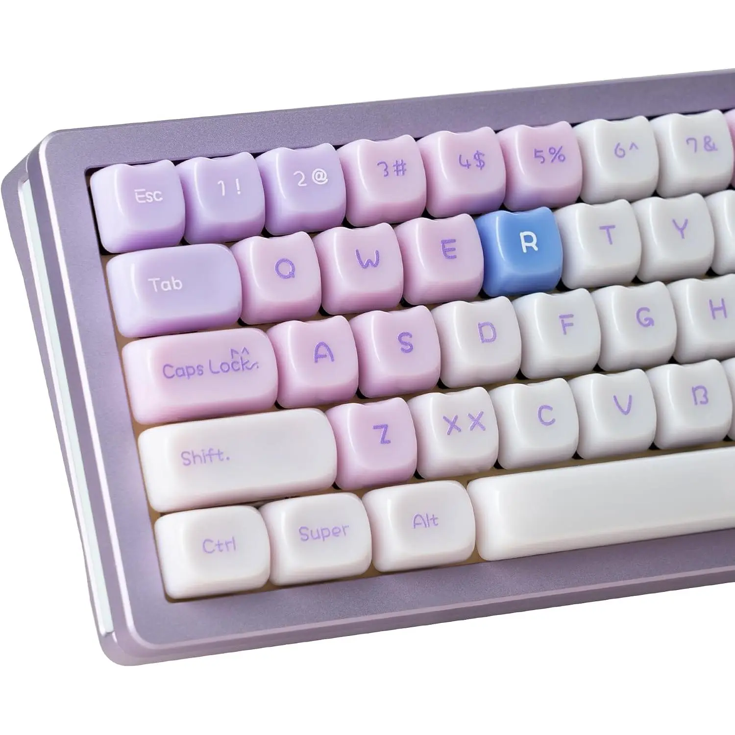 Jelly Jade Keycaps, Translucent Cute Ragdoll  Key caps, Mao Profile, Custom 148  Set for , 75%, 65%, 60% Mechanical Keyboard ()
