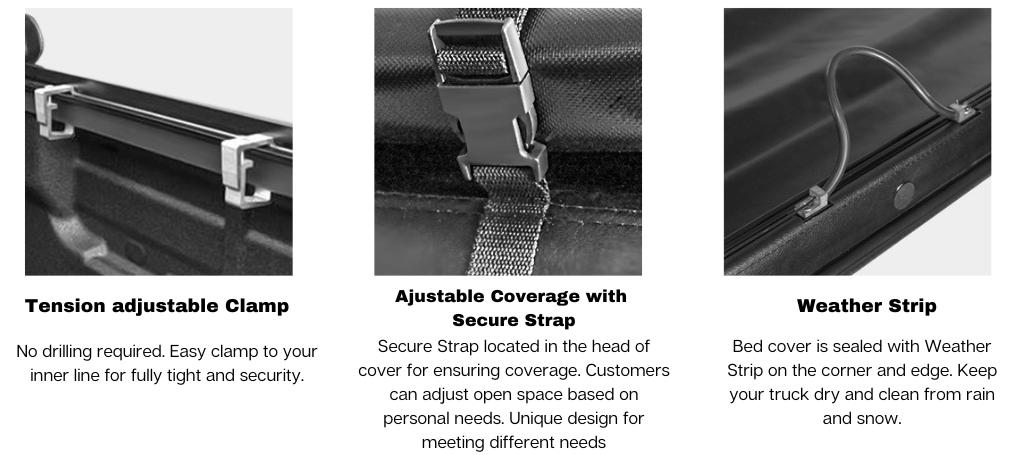 For 1998-2026 Chevy Silverado/GMC Sierra 1500 2500 3500 Truck Bed Soft Roll Up Tonneau Cover