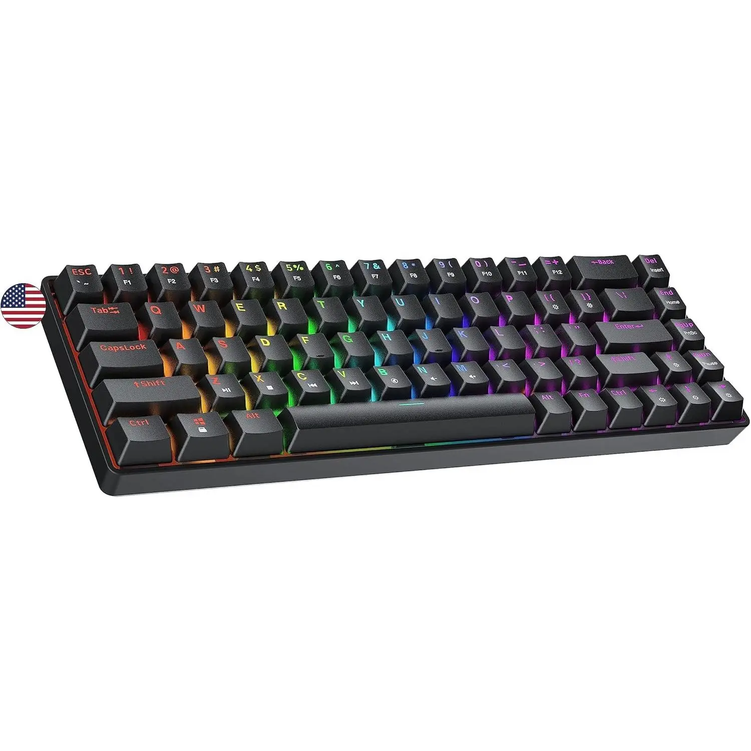 GK65 SE 65% | Mechanical Gaming Keyboard | 68  Multi Color RGB LED Backlit for PC/ Gamer | ANSI   Layout (Black, Mechanical Speed )