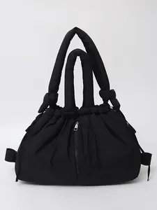 Korean Style Soft Hobo Bag, Lightweight Nylon, Large Capacity, Casual Shoulder Bag, Student Commute, Underarm Bag, All Seasons