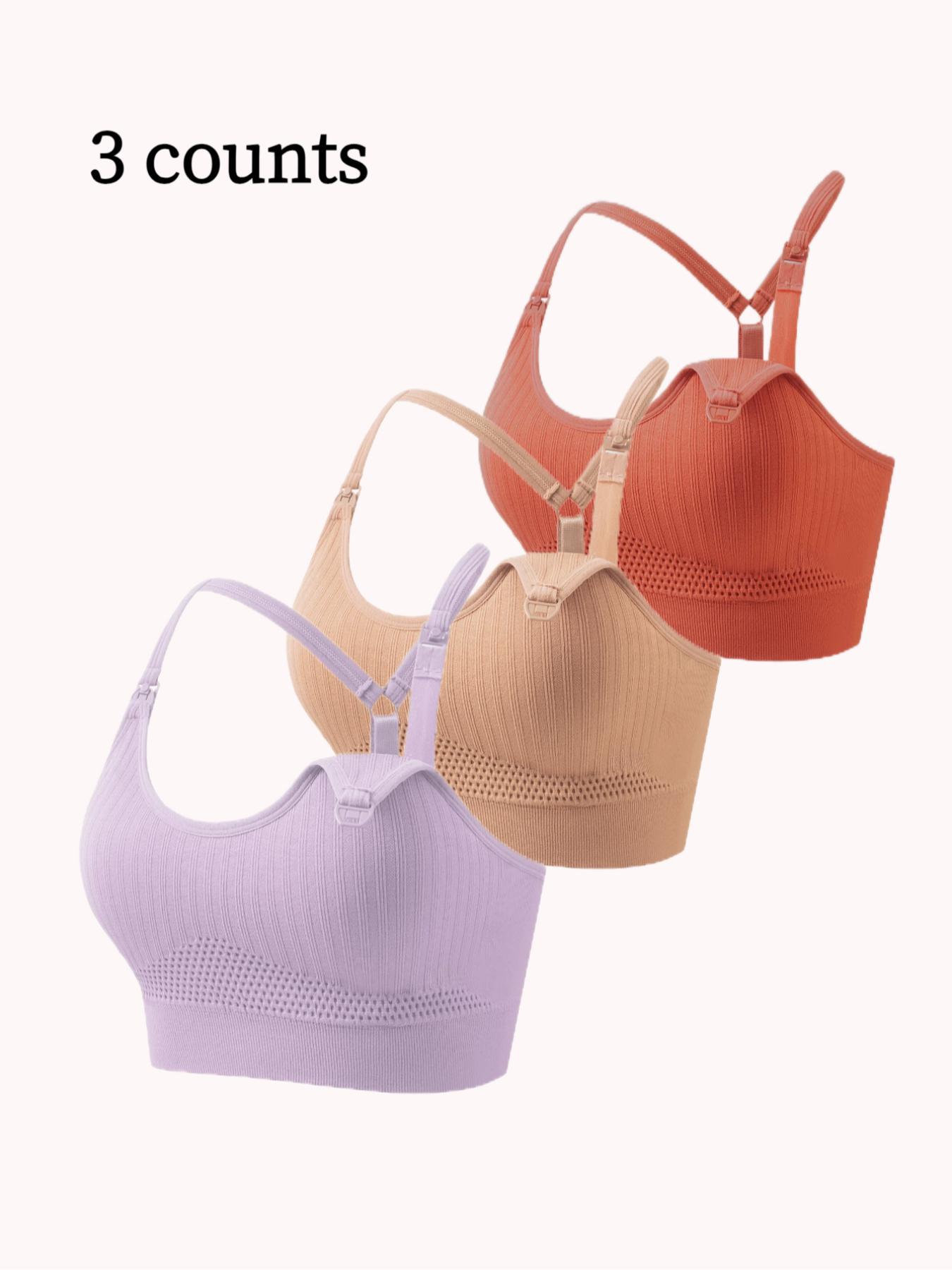 Maternity Solid Color Breathable Removable Chest Pad Wireless Nursing Bra, Soft Supportive Maternity Bra, Maternity Lingerie for All Seasons, Pregnancy Maternity Bra