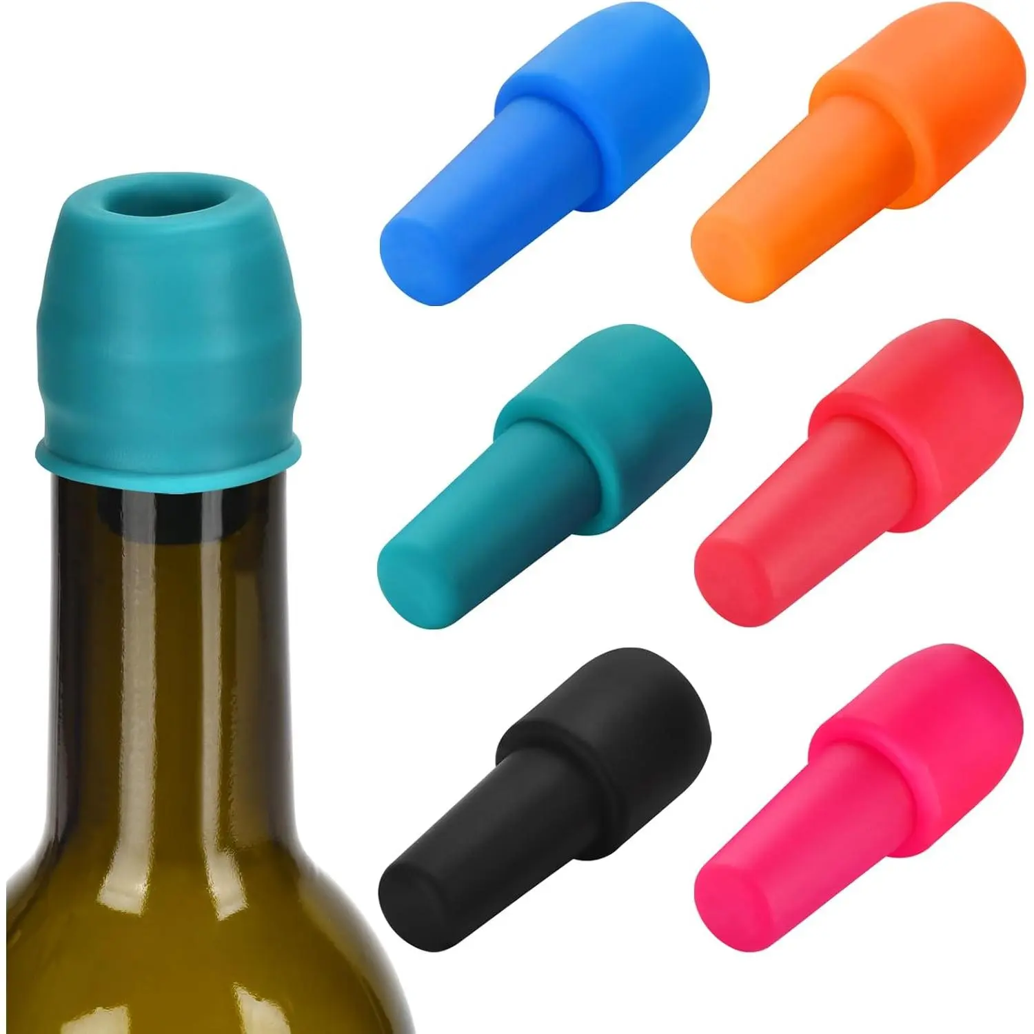 6 Pack   Stopper,  Stoppers for  Bottles,  Seal Stopper Can Be Reused to Keep  , by  (Multicolor)
