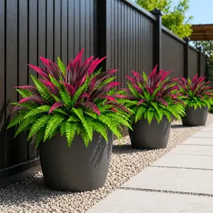 Large Artificial Boston Fern and Dracaena Combo, Faux Greenery Plants, Outdoor Plants, Home Office Garden Decor, Hanging Display, Indoor/outdoor Use