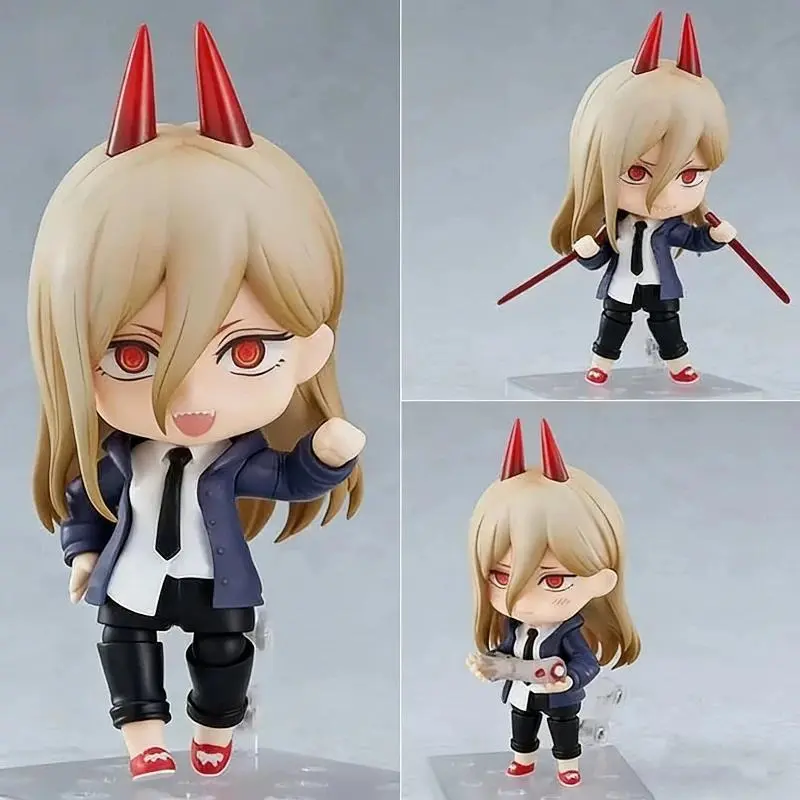 2026 new 10cm Chainsaw Man Power Q Version Nendoroid Action Figure Interchangeable Face Anime Figure PVC Model Toy With Stand Decor Gift