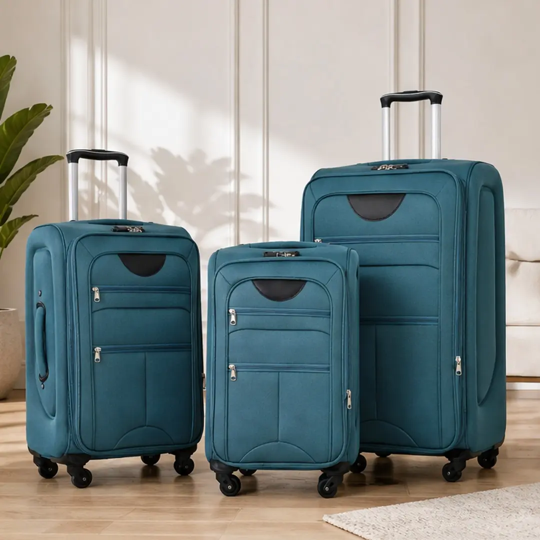 ARCH Softside Expandable Luggage Set 3 Piece Suitcase Upright Spinner Softshell Lightweight Travel Bag 22/26/30 Inch Polyester Multiple Color Options TSA Lock 4 Multi-Directional Wheels for Business Vacation, Army Green/Black/Blue/Dark Blue Color