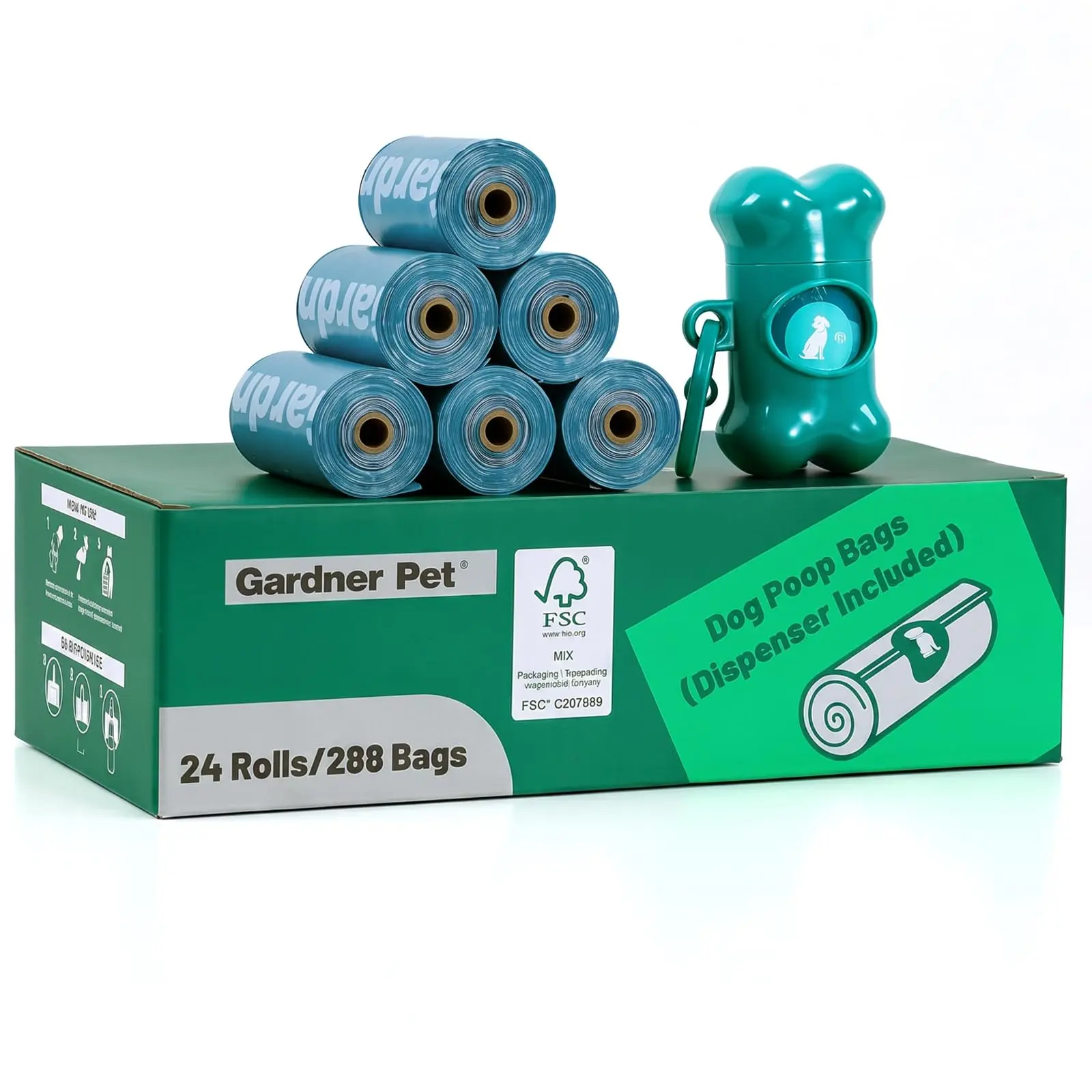 Gardner Pet Dog Poop Bags Rolls, 288Count Poop Bags for Dogs Extra Thick