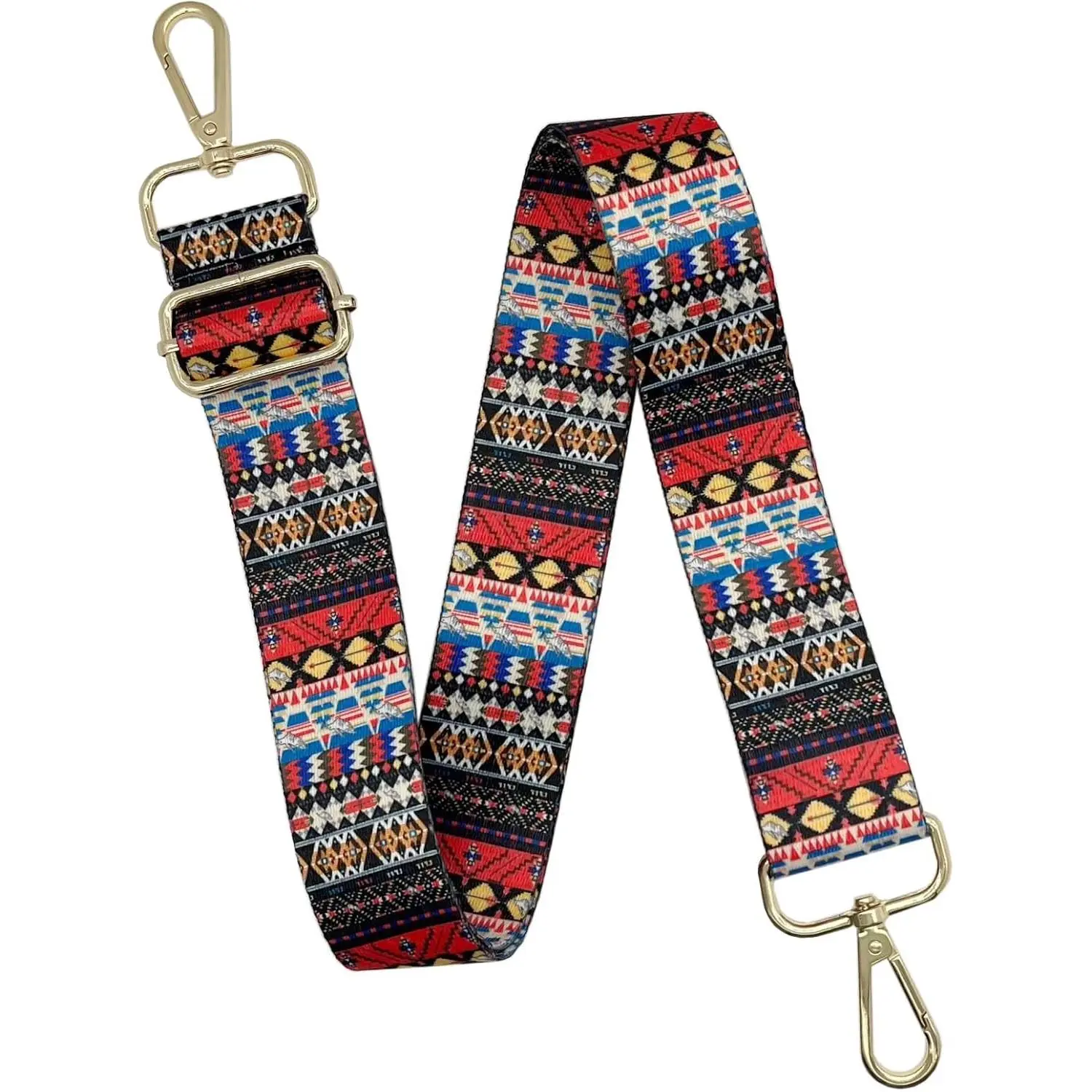 Canvas Purse Strap 1.5" Wide Handbag Purse Strap Adjustable Canvas  Crossbody Strap Guitar Style Multicolour Strap with  Metal Buckle (Style10)