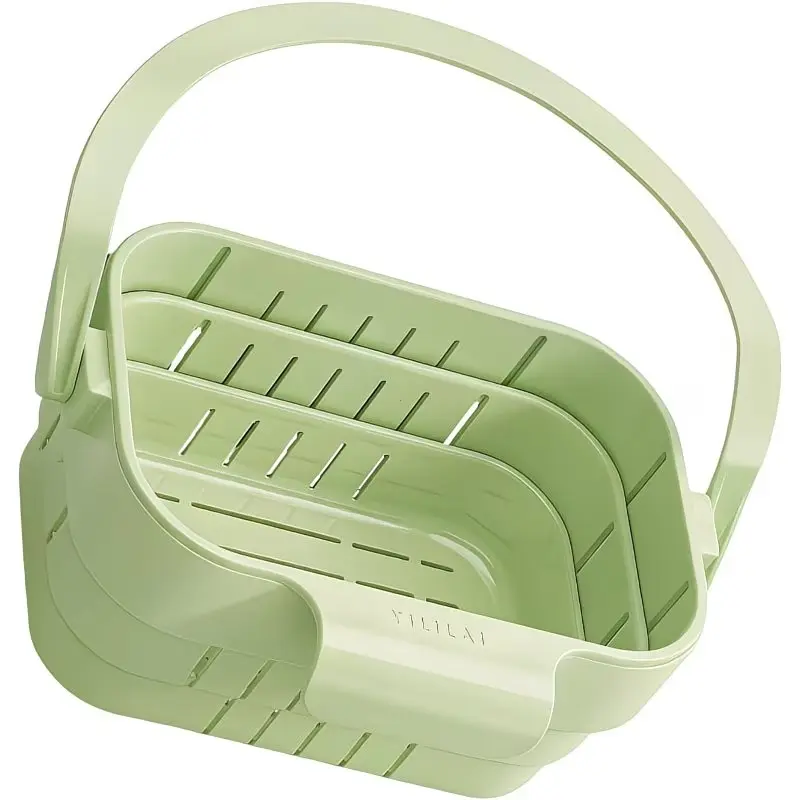 Foldable Hanging Sink Drainer Basket, Space-Saving Expandable Filter Basket, Multi-Functional Kitchen Organizer, Fruit Veggie Utensil Drainage