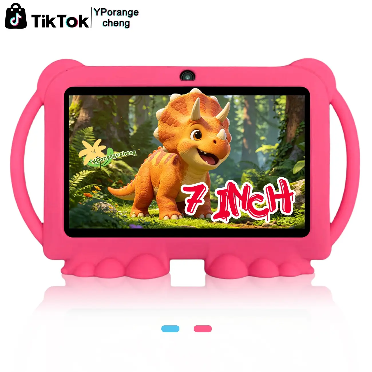 7 Inch Student Touchscreen Android Tablet PC Latest Model, Integrated Learning System & Parental Control, Dual Camera, Shockproof Case, Kids Gift, Blue, Android Wifi Tablet