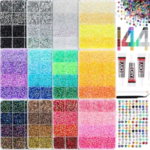 12 Box Resin Jelly Rhinestones Set, Large Capacity Nail Art Kit with Glue Tool, DIY Nail/phone Case Decor, ultimate creative gift for her,graduation gift,class of 2026,summerwins,mid year sale, deals for you，Perfect Gift for Craft Lovers