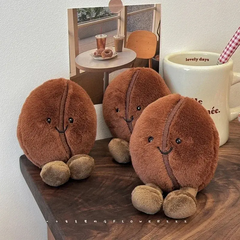 Jellycat Adorably Coffee Bean Plushies Soft Doll Brown Coffee Food With Foot Plush Toy Funny Home Decor Xmas Gifts Girl