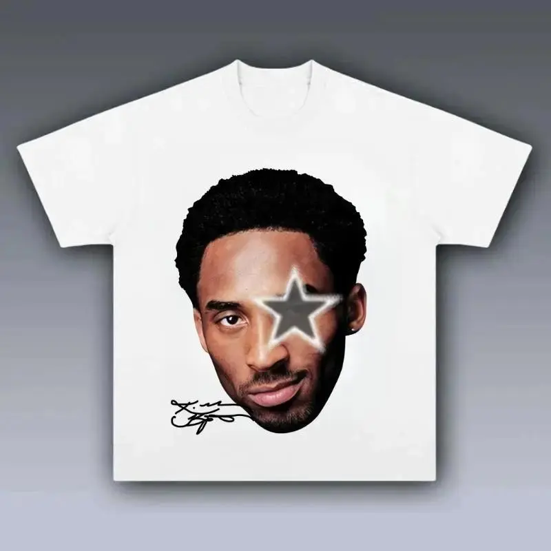 Youth and Adult Kobe Big Face Grey Star Graphic T-Shirt 100% Cotton Comfortable Short Sleeve Boys Clothing Great Gift Idea,100% Cotton,Casual Summer T-Shirt with Crew Neck,Perfect Gift For Friends & Family,Lounge & Casual Attire