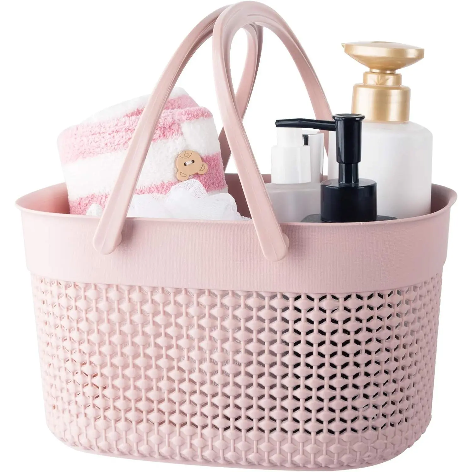 Outdoor store rejomiik Portable Shower Caddy Basket, Plastic Organizer Storage Tote with Handles Toiletry Bag Bin Box for Bathroom, College Dorm Room , Kitchen, Camp, Gym, Pink