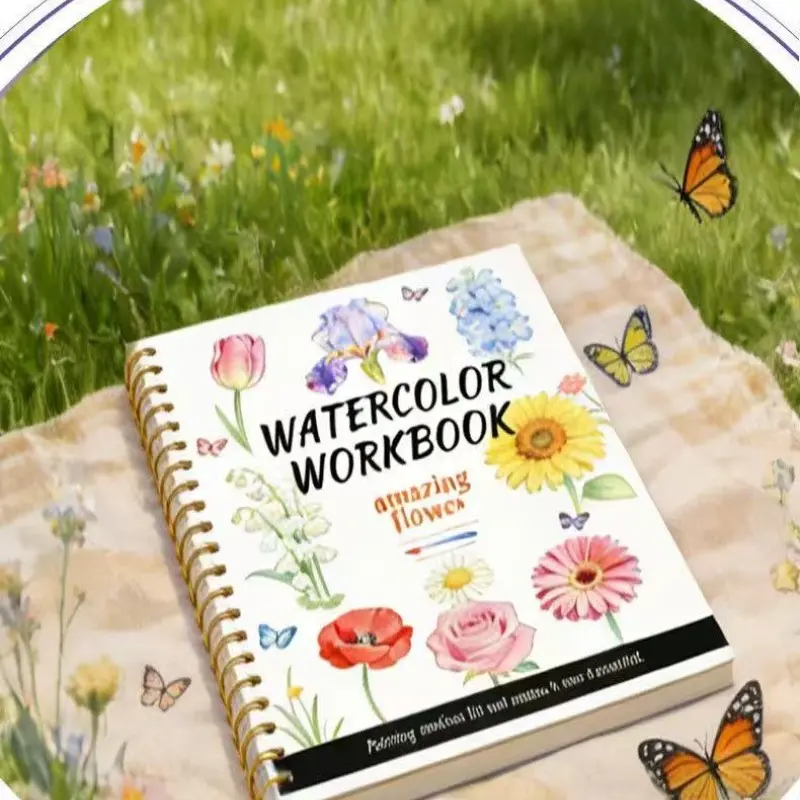 Watercolor Sketchbook for Beginners, Step-By-Step Floral Drawing Guide, Color Reference & Techniques, Perfect Gift for Art Lovers