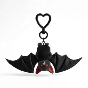 2026 Trendy Gothic Y2K Black Bat Shaped Keychain Pendant, Cute Whimsigoth Animal Bag Charm, Durable Backpack Hanging Decor Accessory for Halloween Party Daily Use Gift