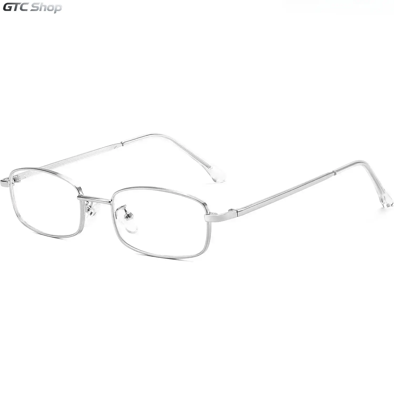 Women's Y2K Vintage Blue Light Glasses, Metal Rectangle Frame Fake Nerd Eyewear, Gold Silver Anti Eyestrain Computer Glasses for Daily Office