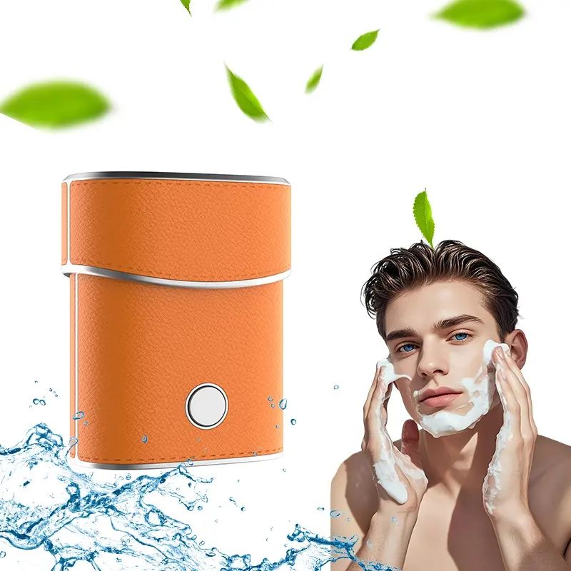 Portable Rotary Razor, Mini Leather Full Body, Rechargeable, Long Battery Life, Men's Gift, Ideal for Holidays, Model T116