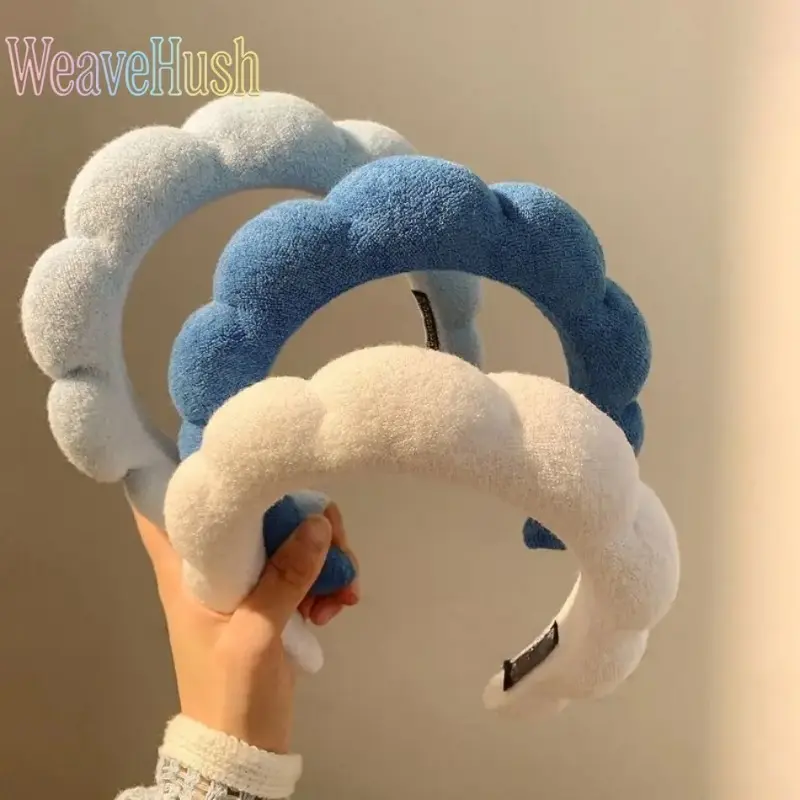 Baroque Cloud Texture Plush Headbands for Women, 3-Piece Non-Slip Set for Face Washing, Autumn Winter Fashion, Christmas & Birthday Gifts, Engagement, Anniversary, 3Pc, Glamorous